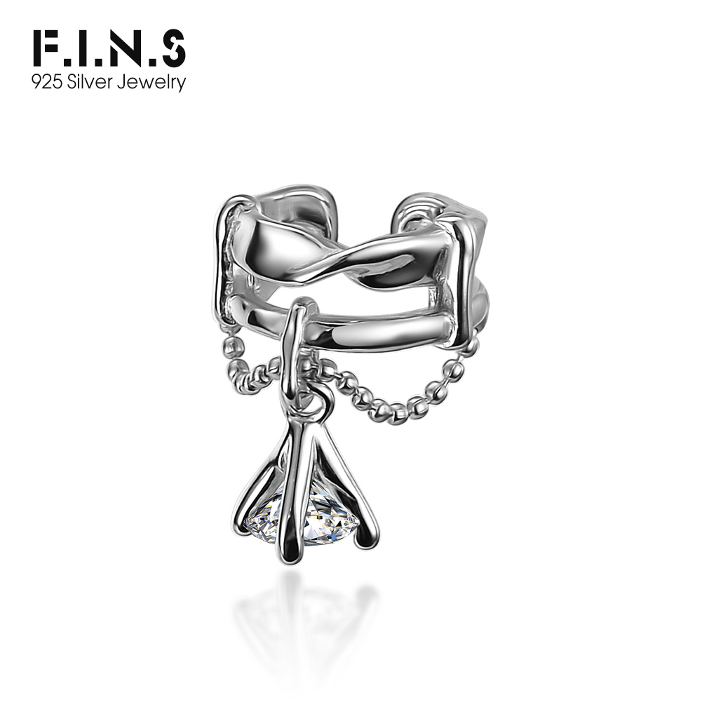 Ear Cuff No Piercing - F.I.N.S-pendientes coreanos de plata de ley