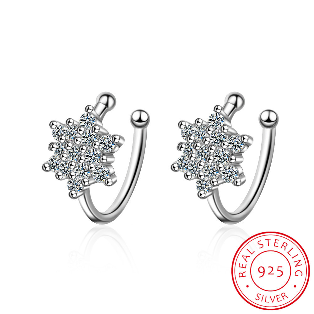 Ear Cuff No Piercing - Pendientes de plata 925 auténtica para