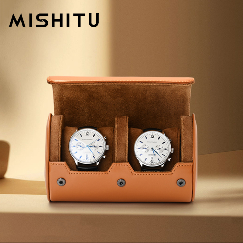 Jewelry Watches Men - MISHITU-rollo de almacenamiento de reloj con