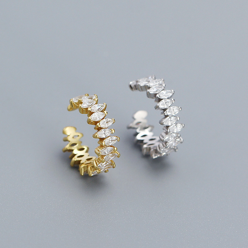 Ear Cuff No Piercing - Uniorsj-pendientes de Clip de circonita blanca