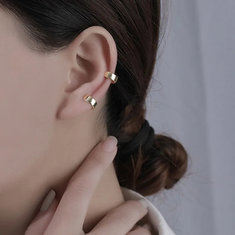 Ear Cuff No Piercing - Pendientes de Clip de Plata de