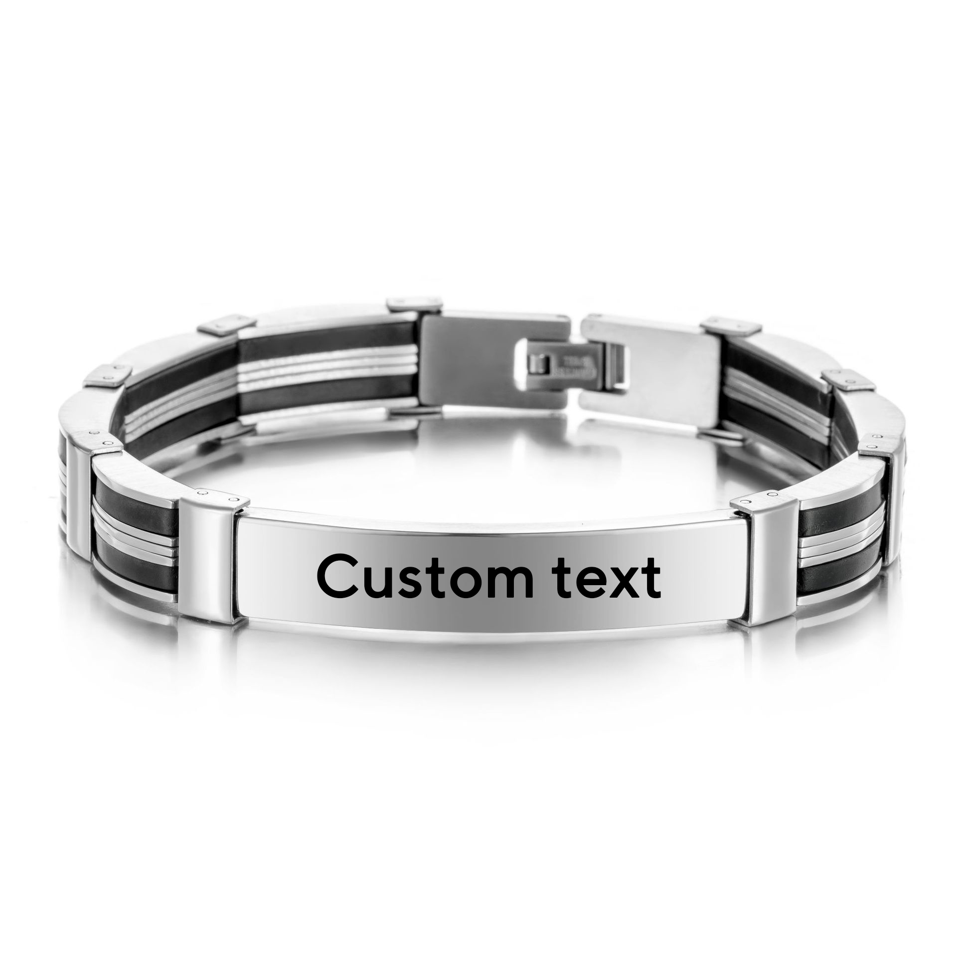 Jewelry Watches Men - Pulsera de acero inoxidable con texto