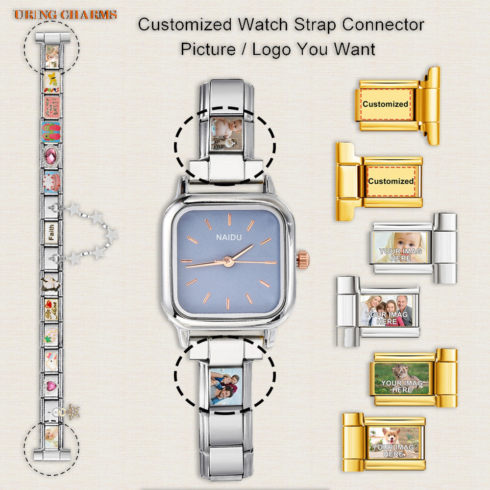 Italian Jewelry Watches - 1 par de conector de correa
