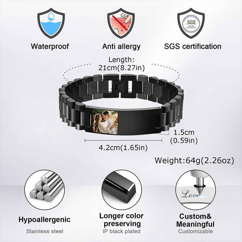 Pulsera con texto de imagen pe - Jewelry Watches Men reseña y precio