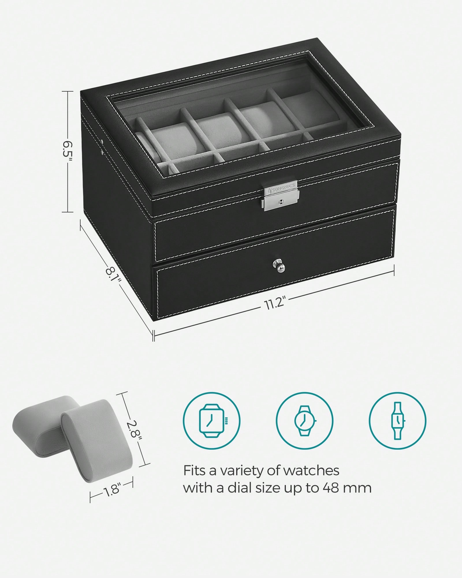 Caja para Relojes de 20 Ranura - Jewelry Watches Men reseña y precio