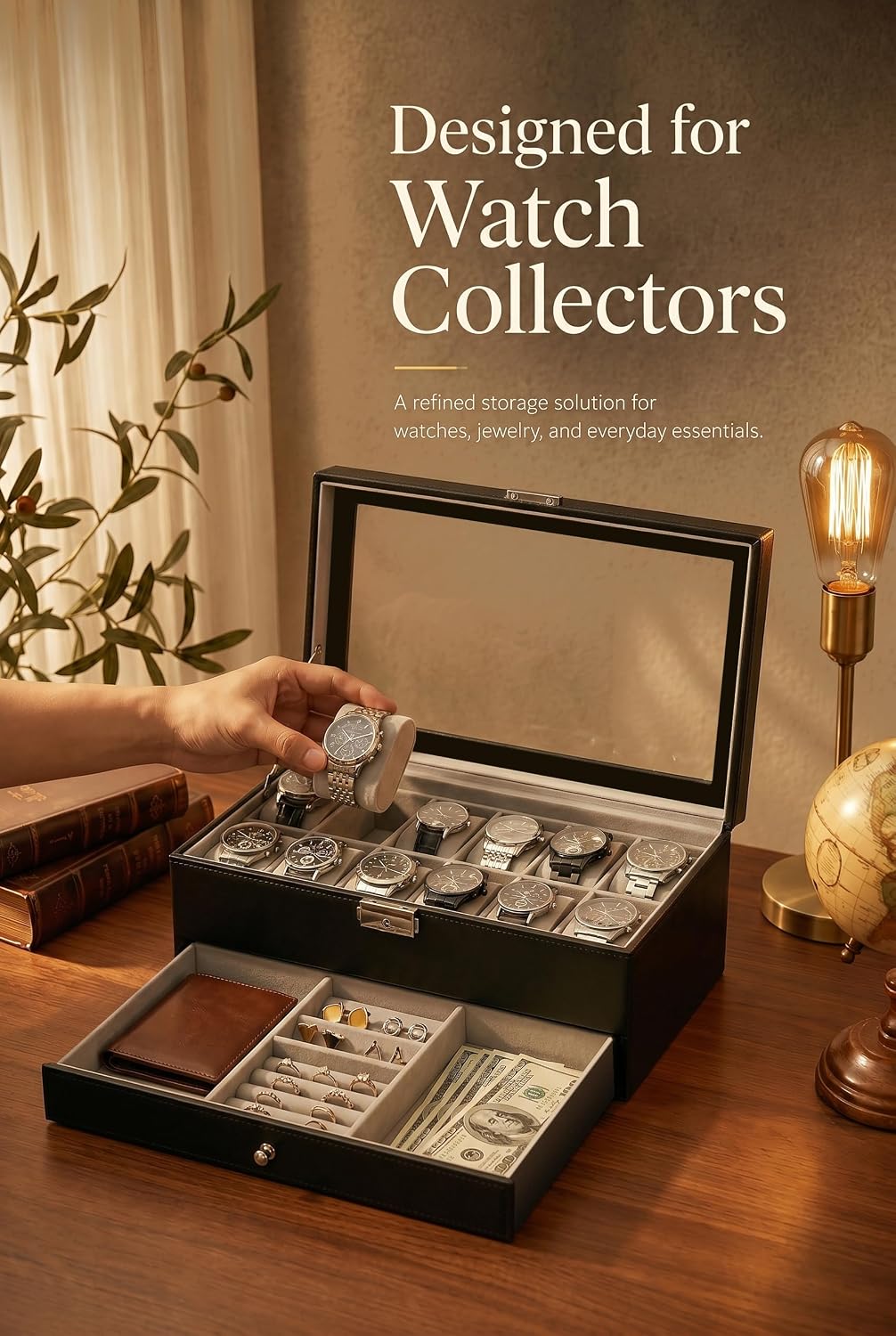 Estuche Organizador de Relojes - Jewelry Watches Men reseña y precio