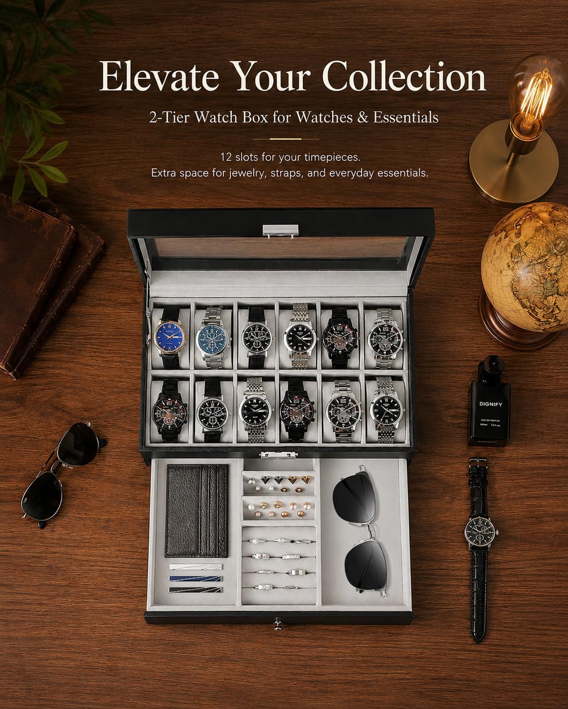 Estuche Organizador de Relojes - Jewelry Watches Men reseña y precio